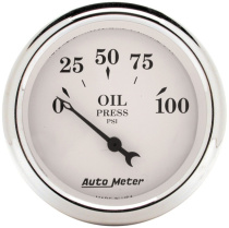 Oljetrycksmätare 52mm 100PSI (Elektrisk) OLD TYME WHITE